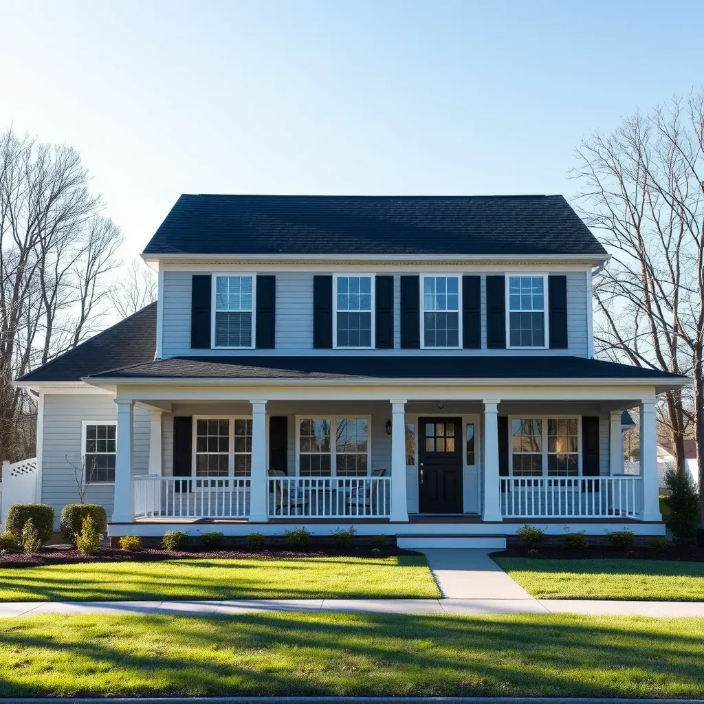 Home restoration and remodeling in Angier, NC featuring a renovated house, construction tools, lush greenery, and clear blue sky.