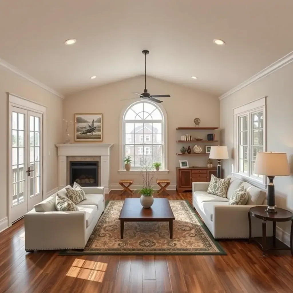 Beautiful Coats, NC home with fresh paint, updated siding, landscaped yard, and modern front porch during warm late afternoon.