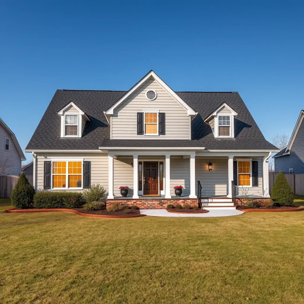Renovated Wilson’s Mills home with fresh siding, porch, lawn, and ongoing remodeling work under bright North Carolina sky.