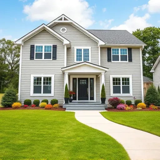 Beautiful renovated home in Louisburg, NC with modern siding, new windows, lush landscaping, and a welcoming front yard.