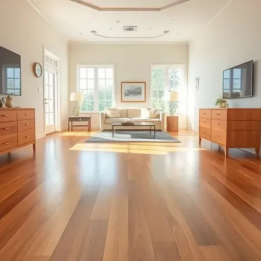 Restored interior with clean hardwood floors, fresh paint, and hidden signs of water damage repair in a modern home.