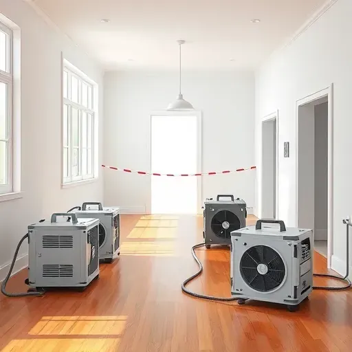 Restored water damage cleanup in Princeton, NC: clean floors, repaired drywall, drying equipment, and bright, professional interior.