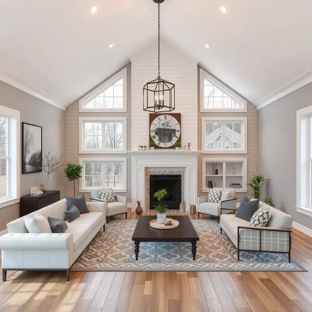Beautiful Durham home with fresh brick exterior, landscaped yard, modern porch, and glimpses of updated interior design.