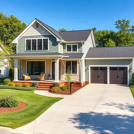 Recently renovated modern home in Pittsboro, NC with sleek siding, large windows, lush yard, and stylish porch.
