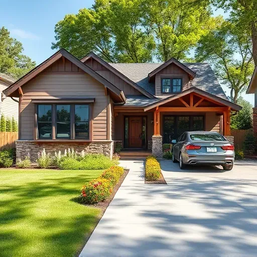 Renovated Craftsman-style home in Carrboro, NC, featuring earthy tones, energy-efficient windows, lush landscaping, and stylish details.