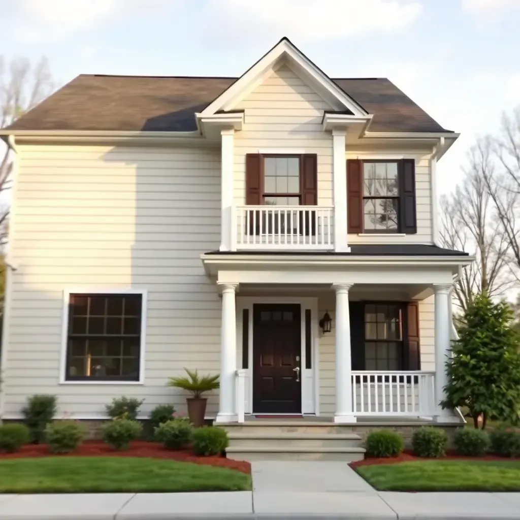Beautifully renovated Garner, NC home with fresh siding, new windows, lush yard, and active exterior restoration.