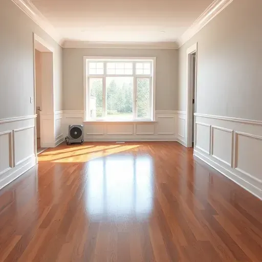 Restored Four Oaks NC home interior: dry living room with hardwood floors, painted walls, natural light, and professional detailing.