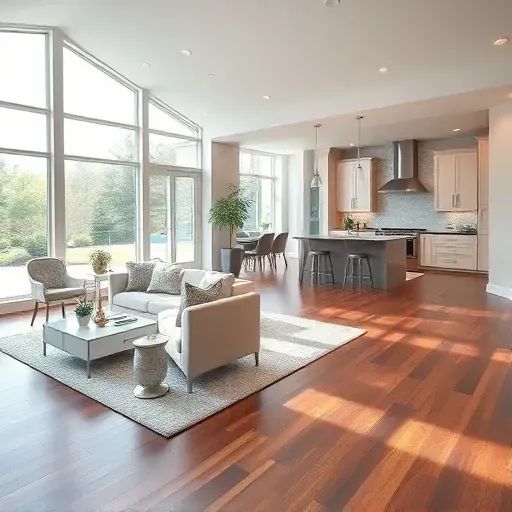 Modern Apex, NC home interior showcasing a renovated living room and open-concept kitchen with sleek finishes.
