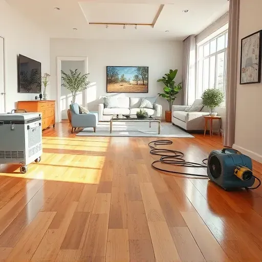 Pristine water damage restoration scene in Rolesville, NC, showing a clean, renovated space with tools, sunlight, and no damage.