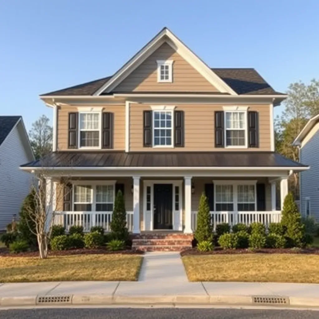 Home restoration in Holly Springs, NC: a craftsman home with scaffolding, new siding, landscaping, and construction tools.