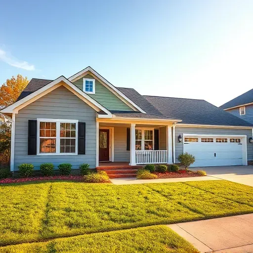 Renovated Knightdale, NC home with vibrant paint, energy-efficient windows, landscaped yard, modern porch, and well-maintained exterior.