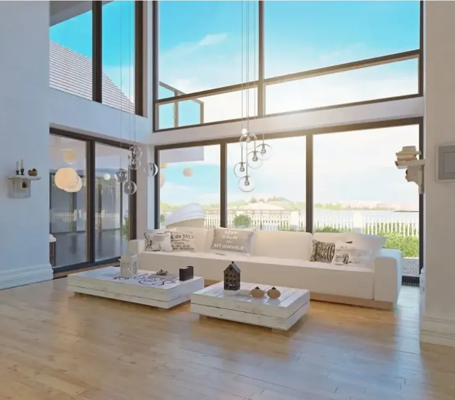 Modern kitchen with island and bar stools