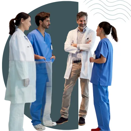 Doctors and nurses talking