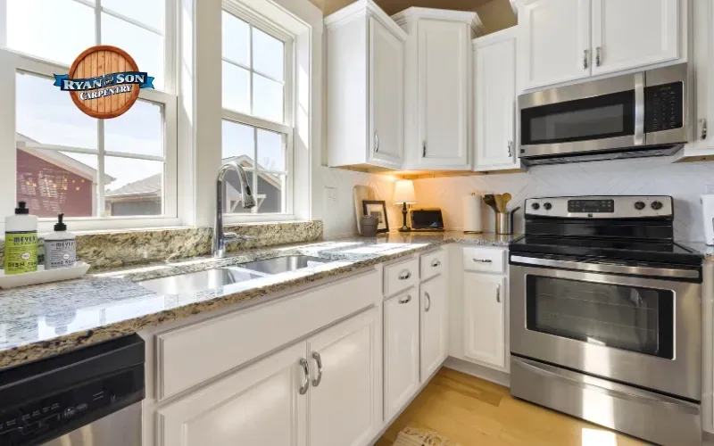 Completed kitchen remodel in Atkinson, NH by Sean Ryan & Son Carpentry—an alternative to buying a new home in Rockingham County