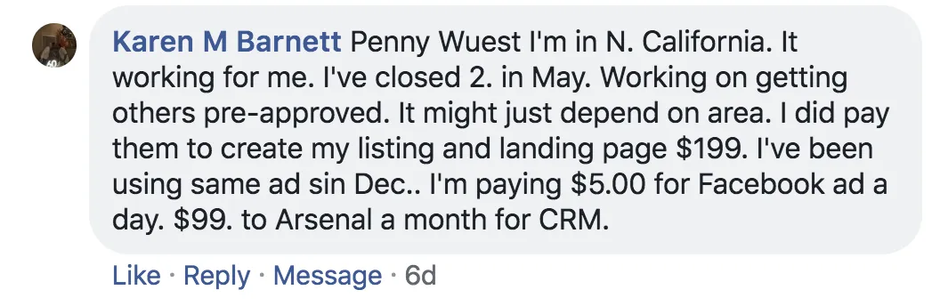 Screenshot of a testimonial 15