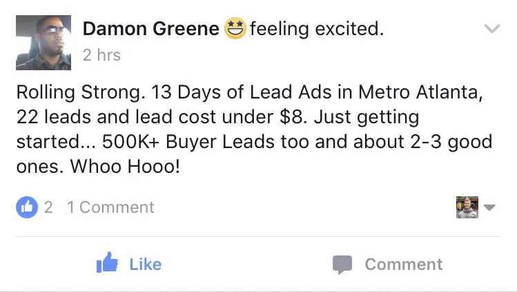 Screenshot of a testimonial 17