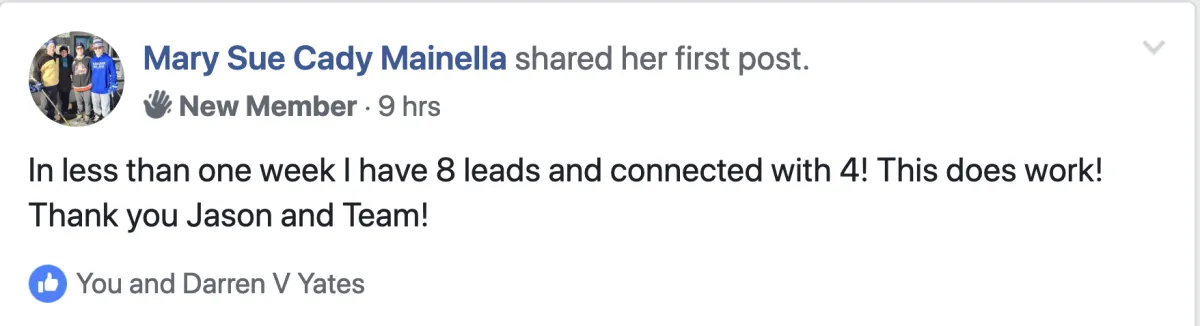 Screenshot of a testimonial 16