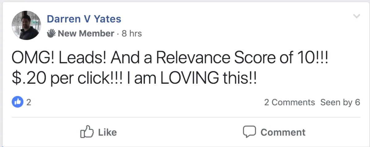 Screenshot of a testimonial 5