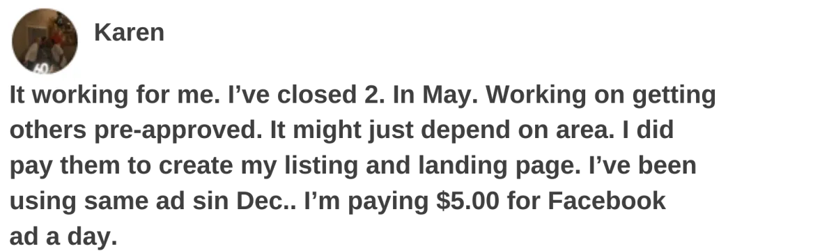 Screenshot of a testimonial 8