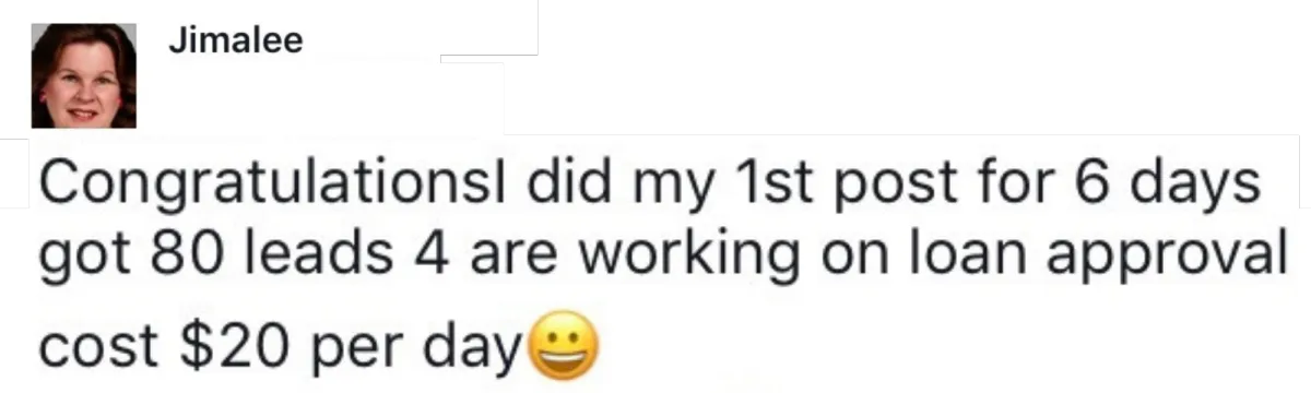 Screenshot of a testimonial 6