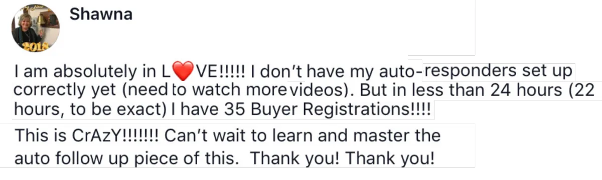 Screenshot of a testimonial 4