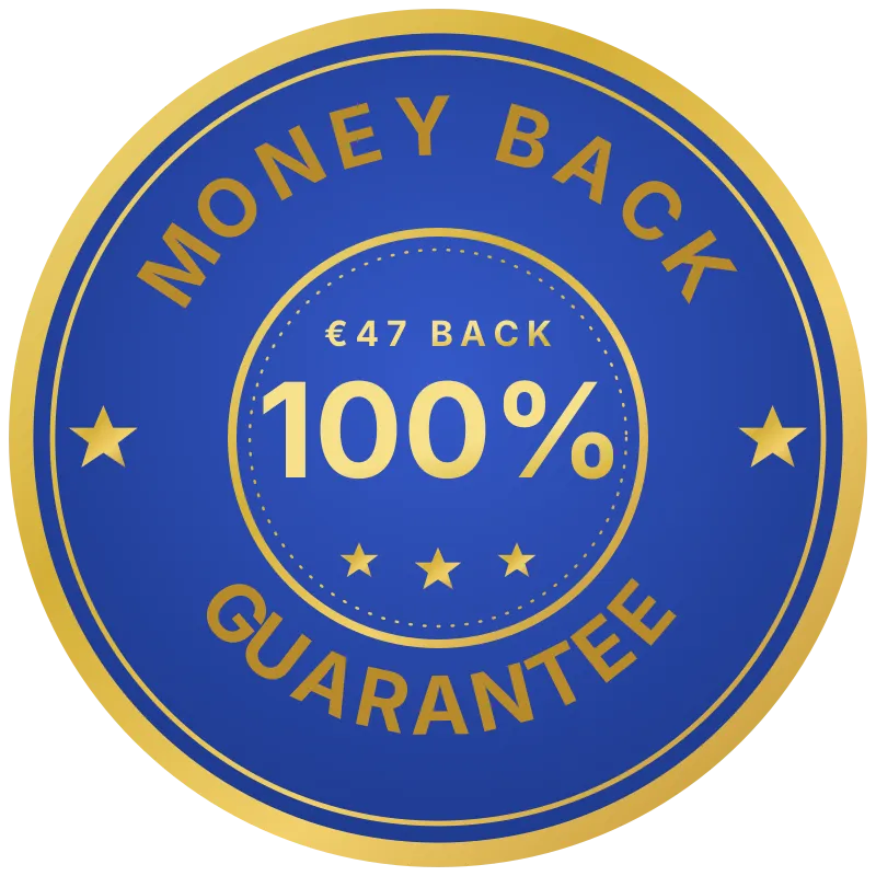 100% Money-Back Guarantee Badge