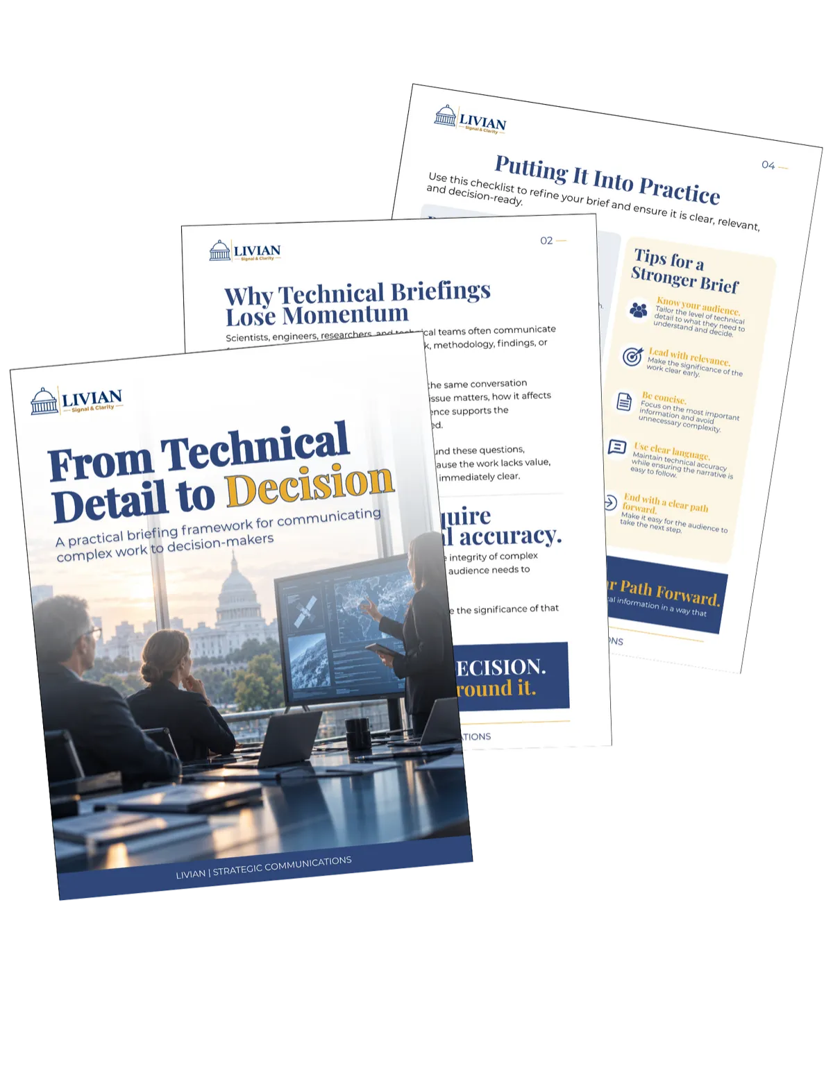 From Technical Detail to Decision 3D Executive Dossier Book Mockup