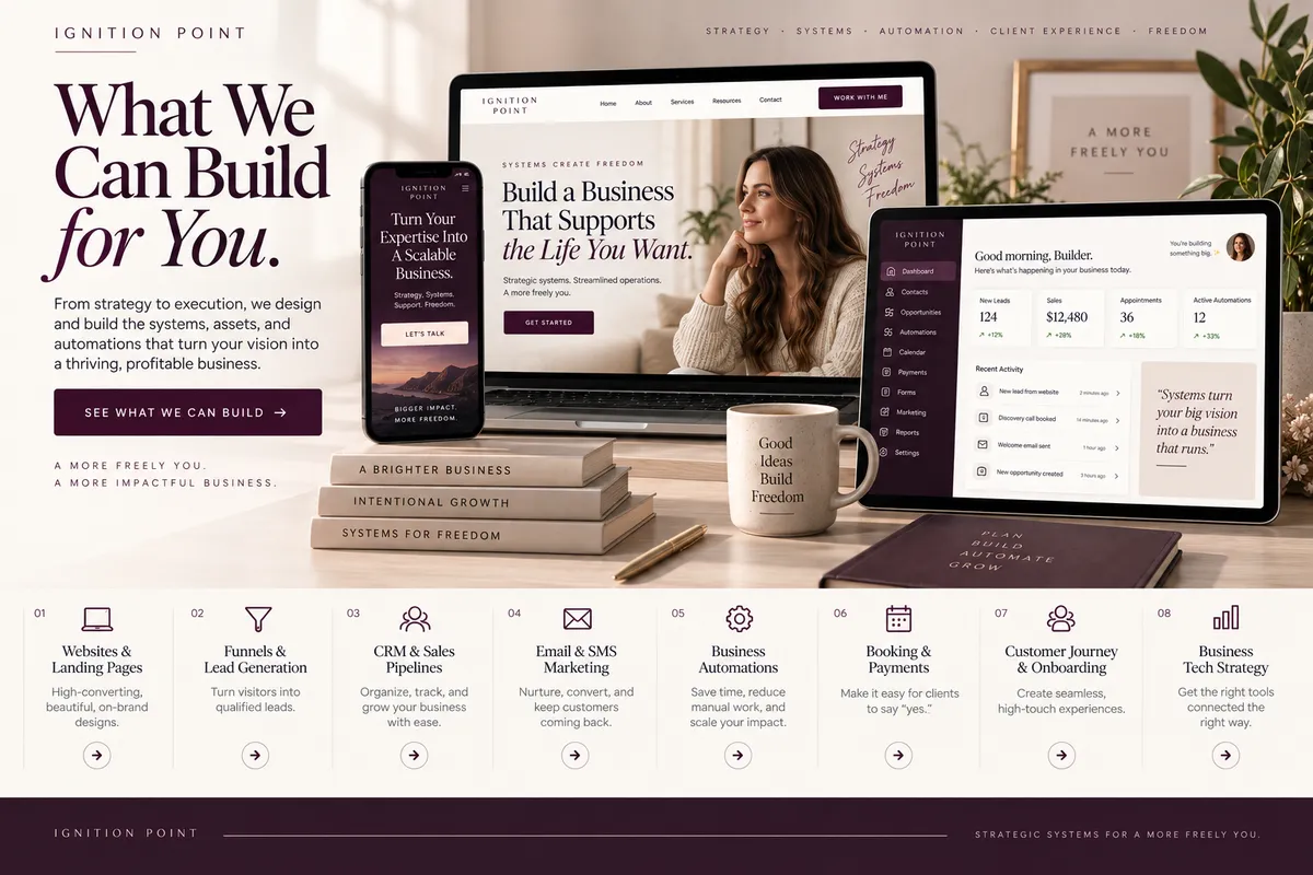 Ignition Point example website and business systems design