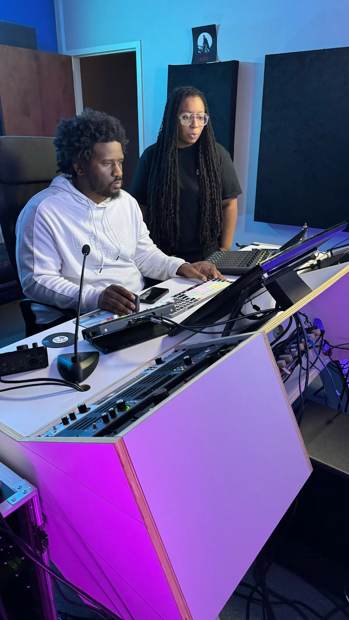 Tarcea Renee and Til December — engineers at Vivid Core Music St. Louis