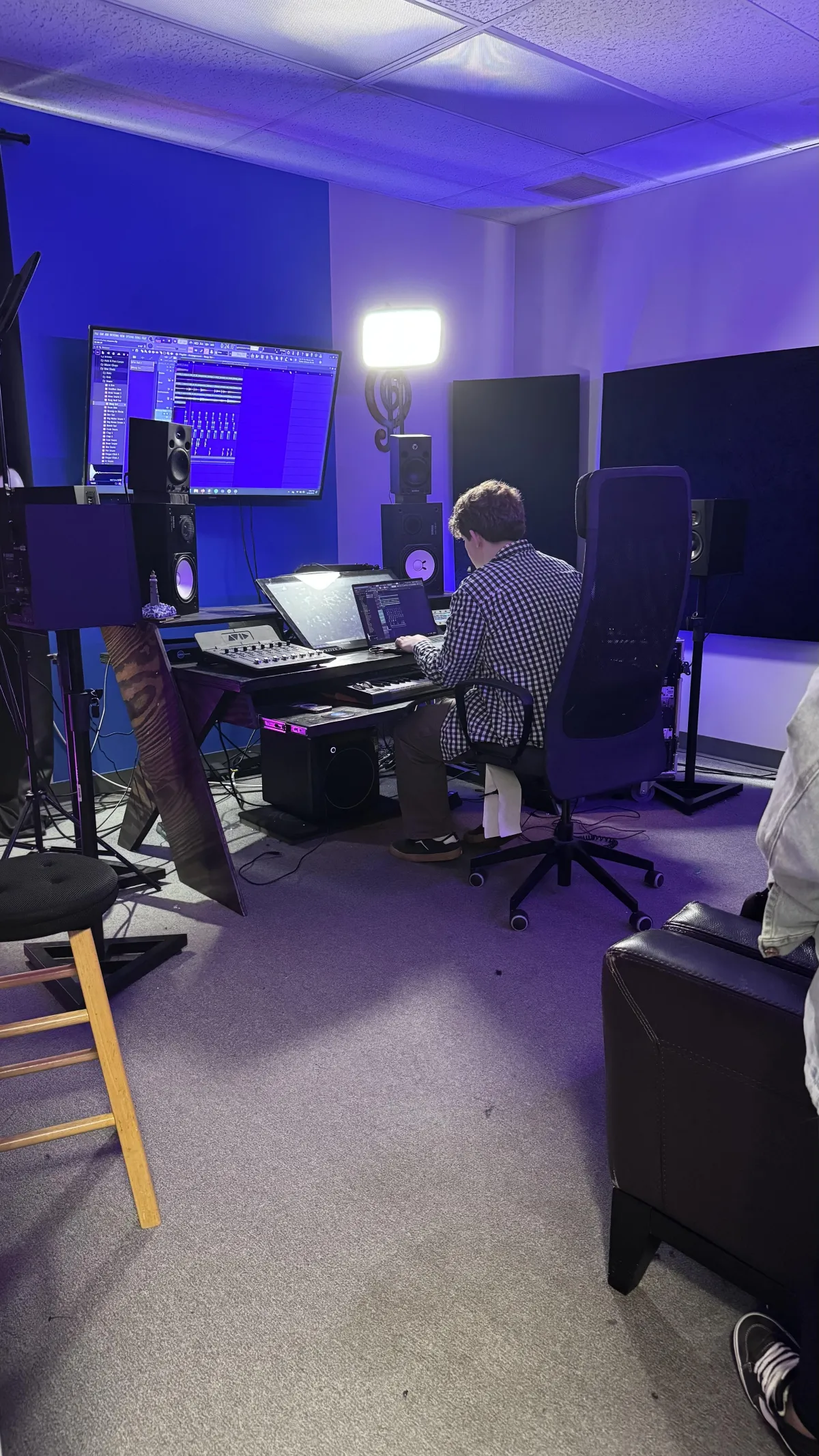 Professional recording booth at Vivid Core Music in St. Louis Missouri