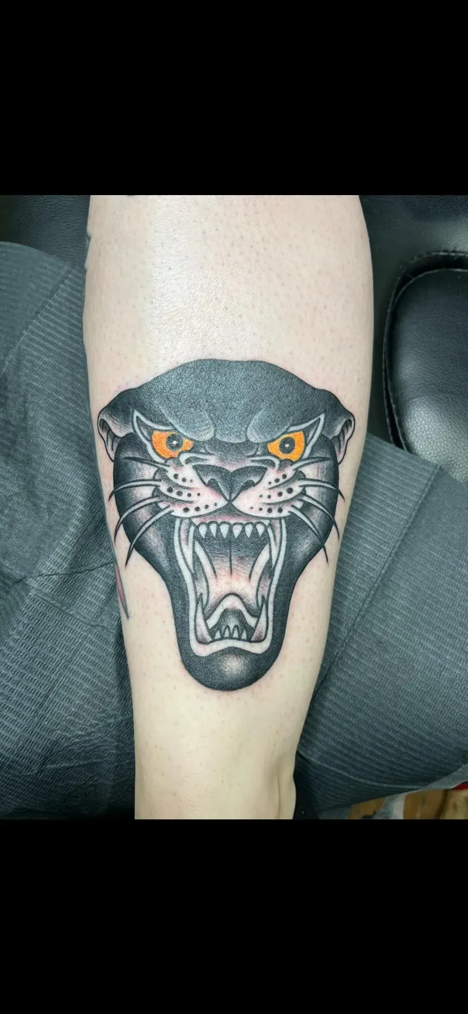 American Traditional Panther sacred heart tattoo cookevile