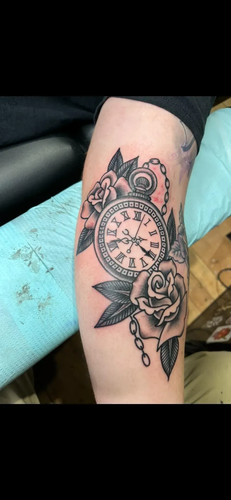 Traditional Clock black and gray tattoo sacred heart tattoo cookevile