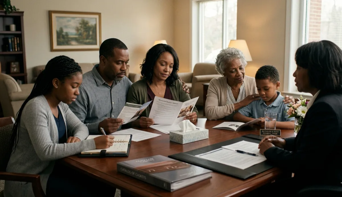 Pamela reviewing legacy materials with family