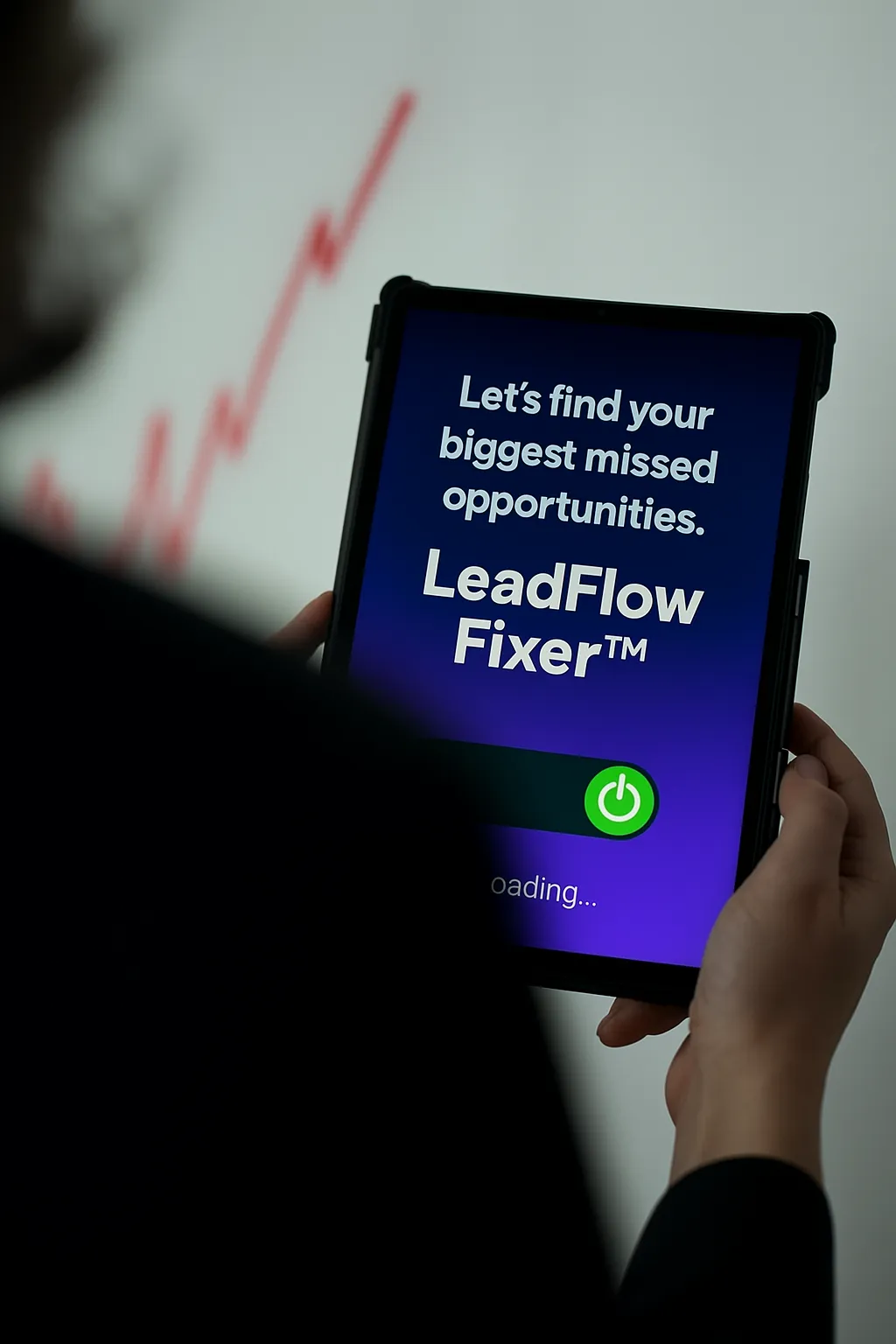 A smiling business owner in a modern office reviewing a dashboard on their laptop showing AI-handled customer messages and calls with green check marks and satisfied chat responses.