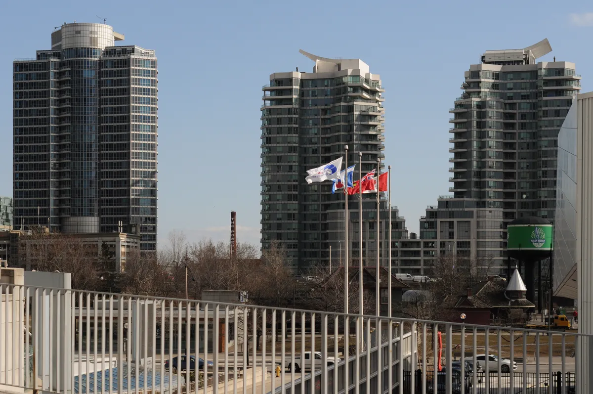 Toronto condominium towers photographed in 2019, illustrative only