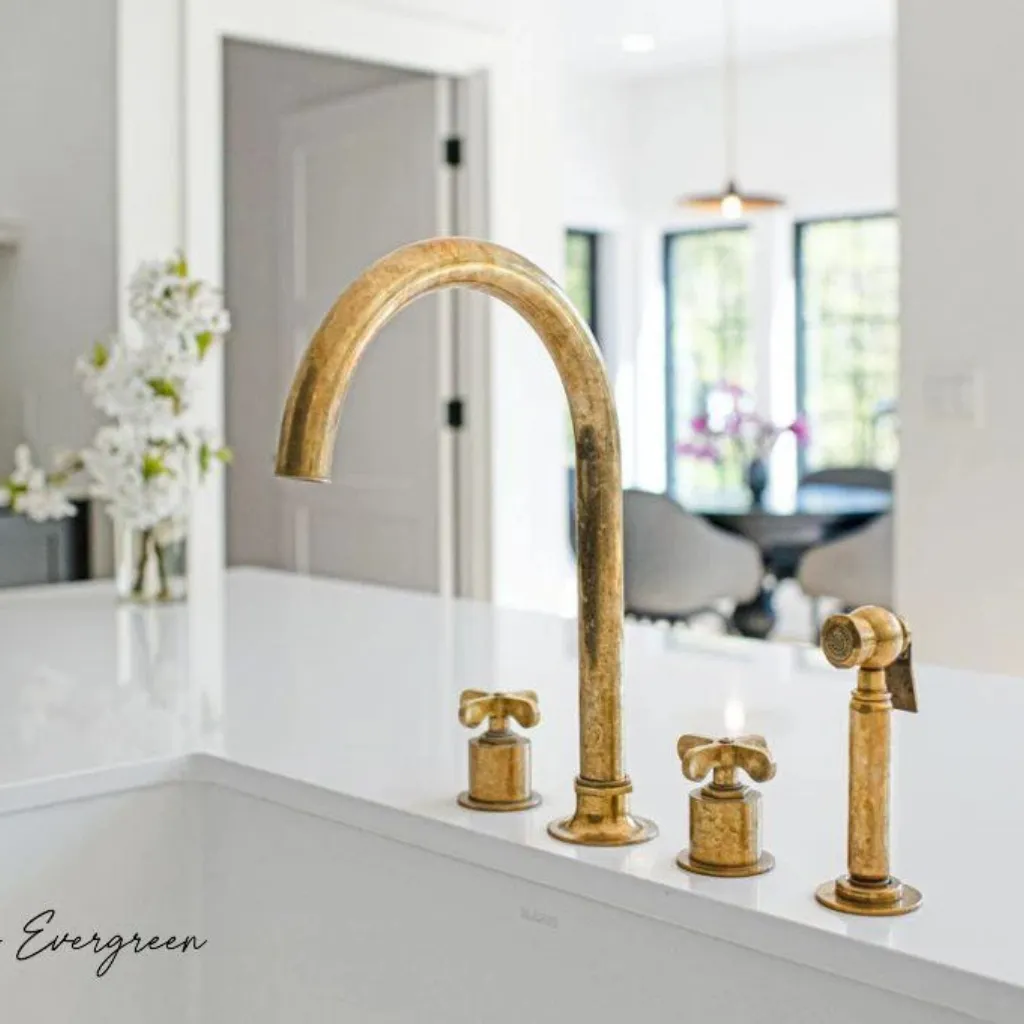 Gold kitchen faucet installation