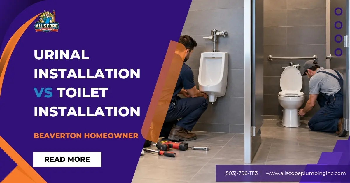 Urinal installation vs toilet installation