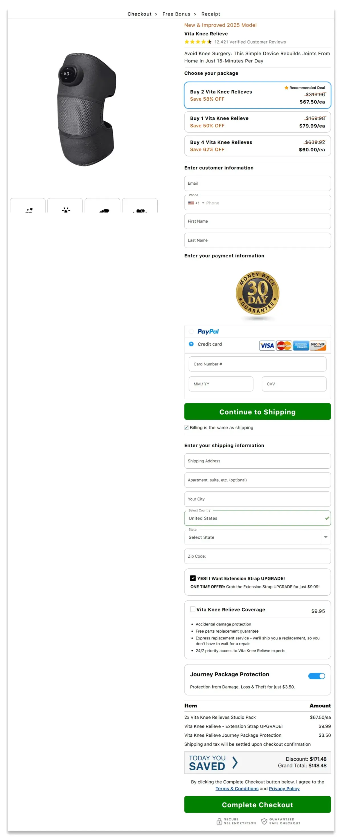 vita knee relieve checkout