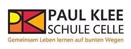Logo Paul Klee Schule Celle: farbiges ‚PK‘-Signet mit Schulname und Unterzeile.