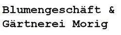 Logo Blumengeschäft & Gärtnerei Morig: schlichter schwarzer Schriftzug.