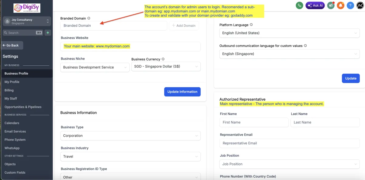 Digi5y email service