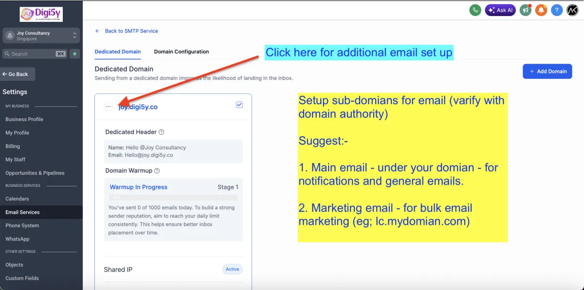 Digi5y email service