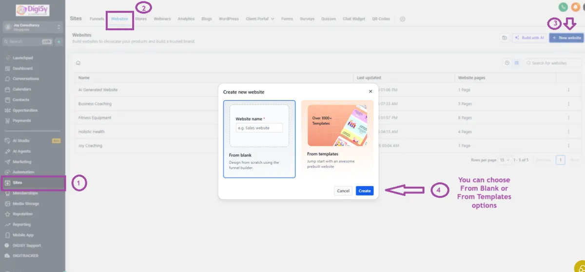Digi5y Email setup