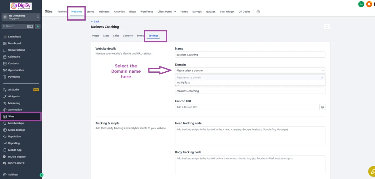 Digi5y Email setup