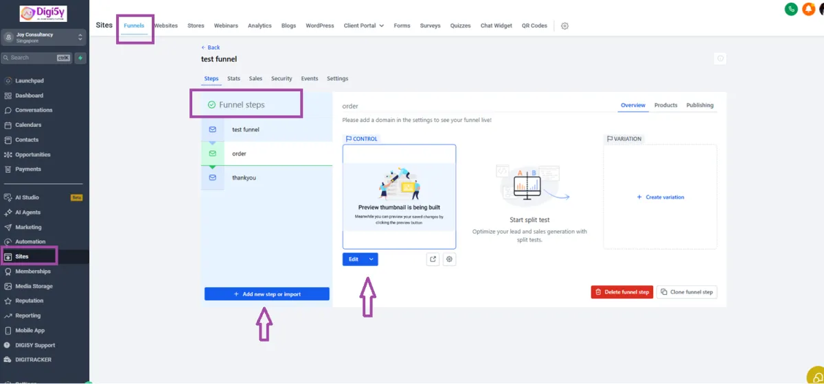 Digi5y Email setup