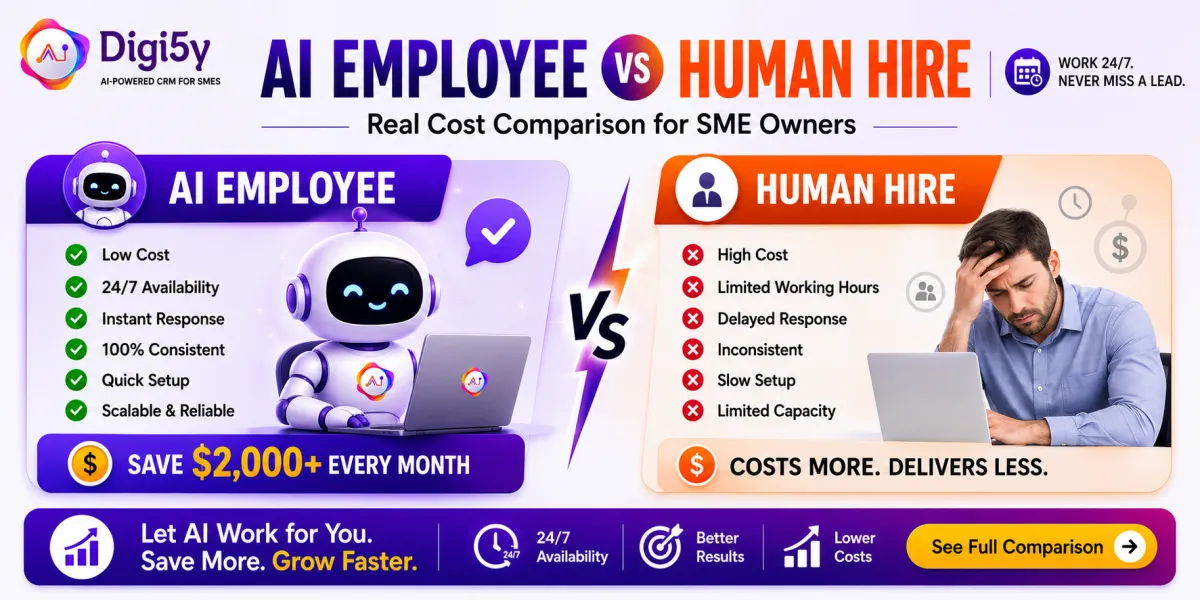 Cost comparison between AI automation and hiring new employees for SMEs