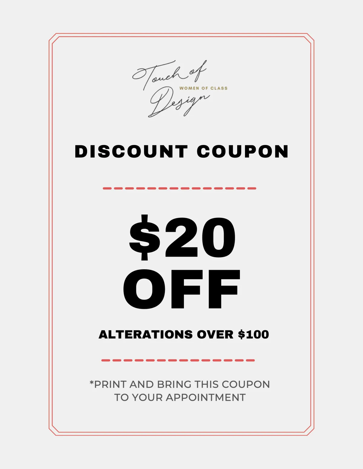 Alteration Coupon 
