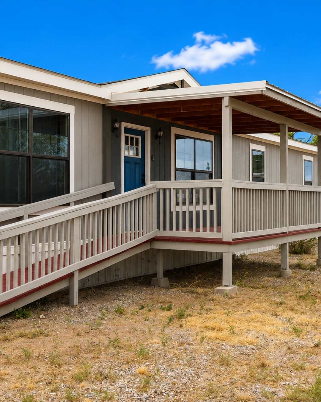 Exterior of 5220 Cerritos Ave SW manufactured home in the Los Chaves area near Los Lunas
