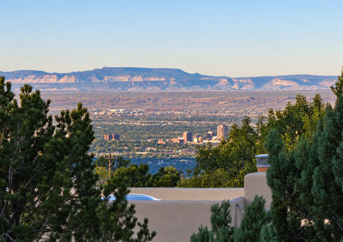Downtown Albuquerque skyline representing residential real estate in Albuquerque, New Mexico