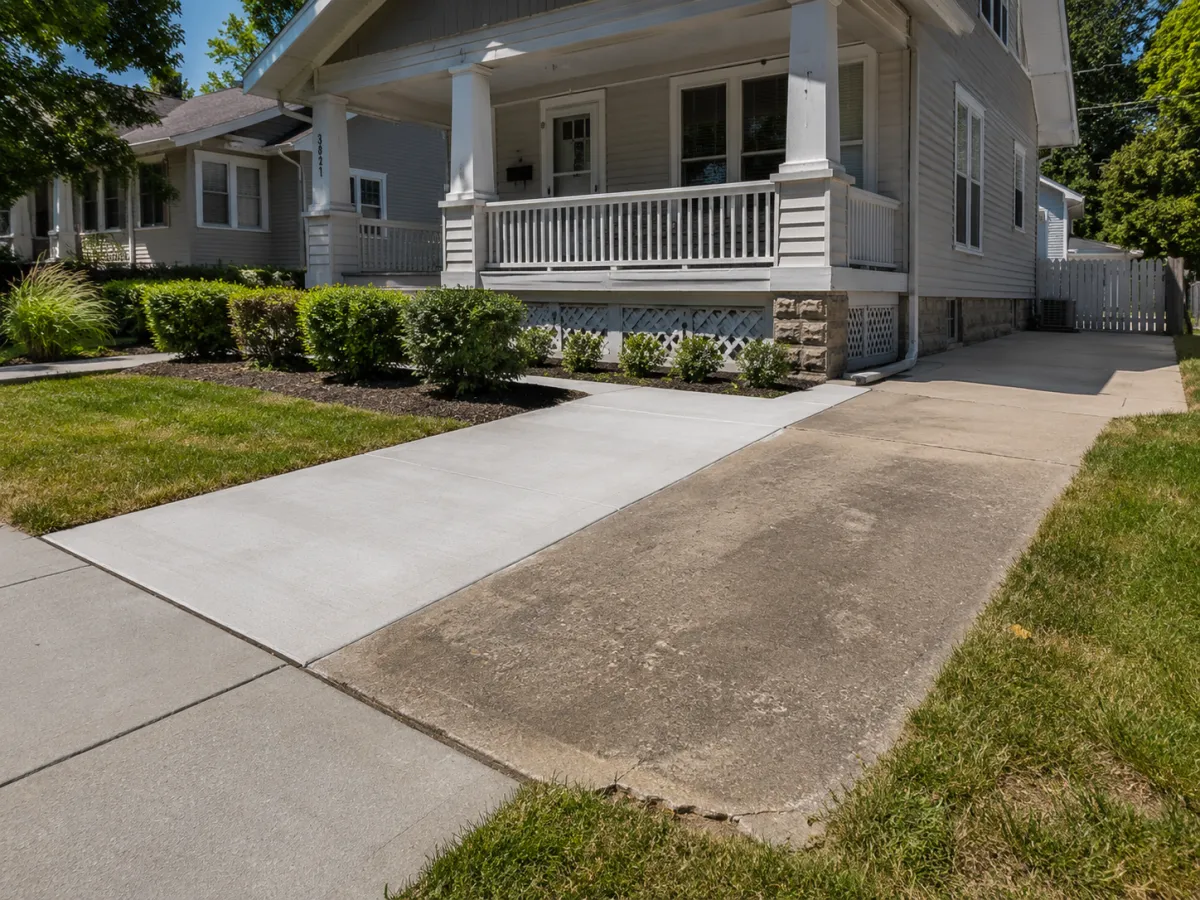 Concrete driveway repair and replacement by GM Concrete in Racine, Wisconsin